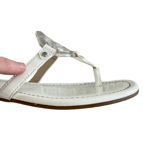 J McLaughlin Lucy Sandals White Patent Leather Thong Flip Flop 7.5M MSRP $98 - Picture 10 of 11